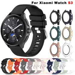 Silicone Watchband Case For Xiaomi Watch S3 Watch Protector PC Cases Glass Film Bracelet Watch Strap Xiaomi Watch S3 Belt