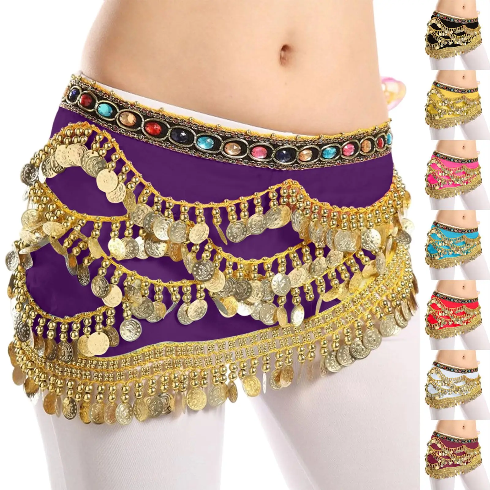 ارتفاع الخصر مثير الترتر تنورة الخصر التبعي الترتر الرقص الشرقي حقيبة الورك مثلث الخصر وشاح كرنفال ملابس تنكرية للحفلات #1