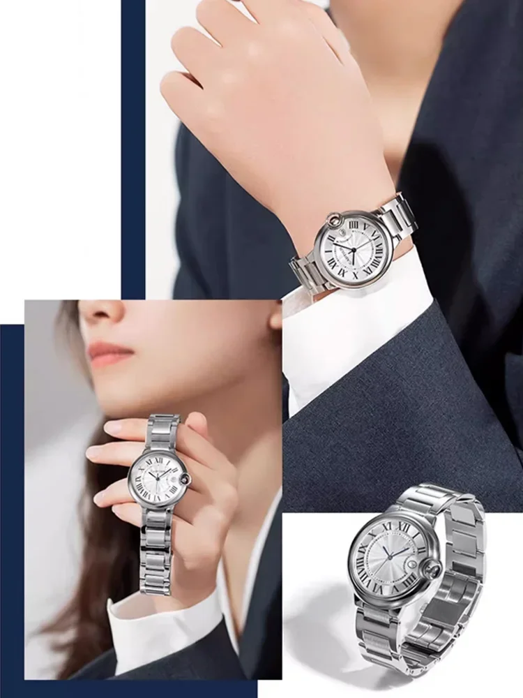 Suitable for Cartier Basketball Air Watch with Male and Female Convex Stainless Steel Bracelet Quick-release Accessories 18 20m