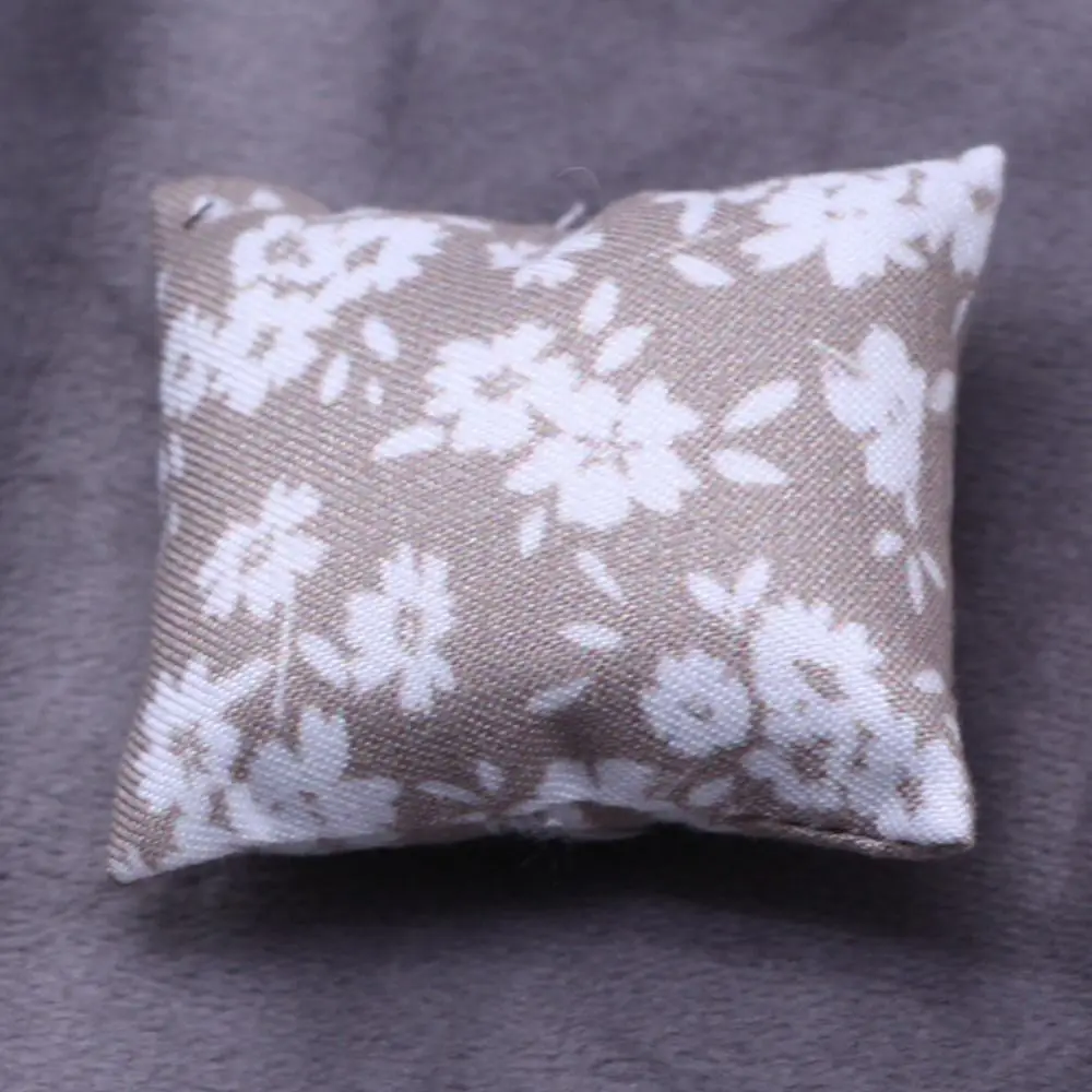 New Plaid Mini Dollhouse Simulated Cotton Pillow Model Printed Cotton Miniature Sofa Cushion Bed Furniture Girls