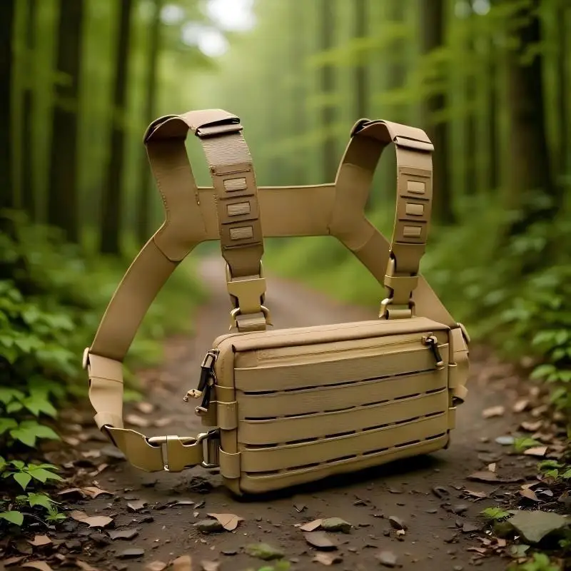 

Waterproof and wear-resistant Oxford men's tactical chest, outdoor sports cycling vest, multi-functional chest bag