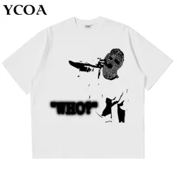 Heren Tshirt Oversized Katoen Y 2K Streetwear Zomer Korte Mouw Harajuku Korean T-Shirt Grafische Top Vintage Unisex Esthetische Kleding