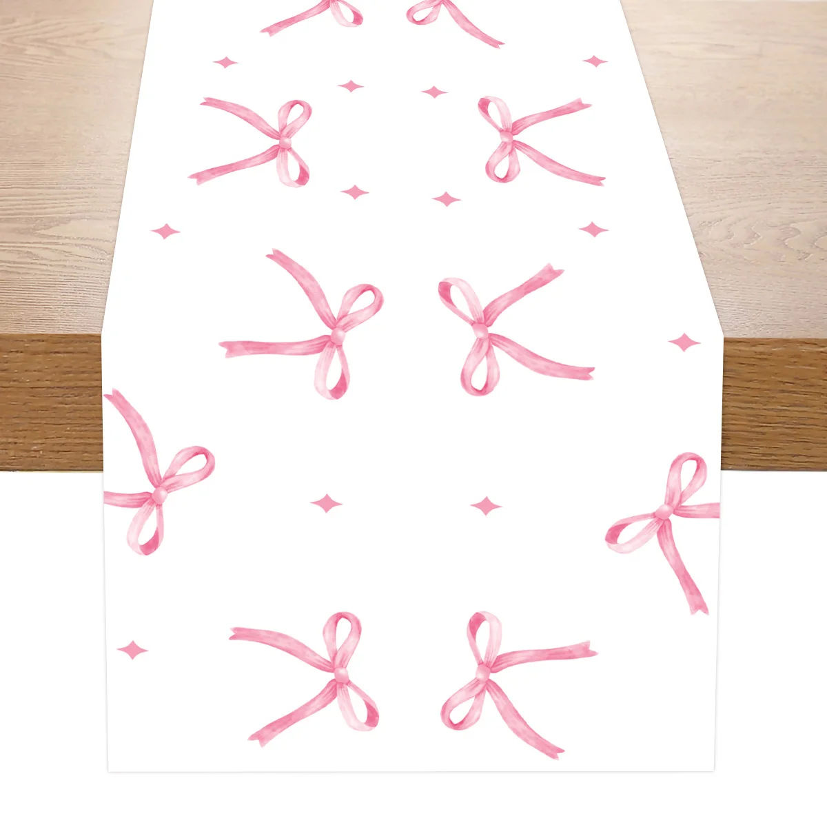

Pink Bow PE Table Runner for Girls Pink Bow Birthday Party Decor Table Runner Romantic Ceremony Reception Wedding Party Supplies
