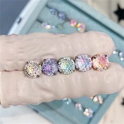 Classical Gradient Zircon Stainless Steel Ear Bone Nail for Women 6/8MM Round Zircon Earrings for Women Body Puncture Accessorie