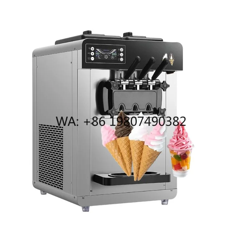 

3 Flavor Tabletop Soft Serve Machine, Commercial Automatic Ice Cream Maker, Ideal for Dessert Shop & Catering Business