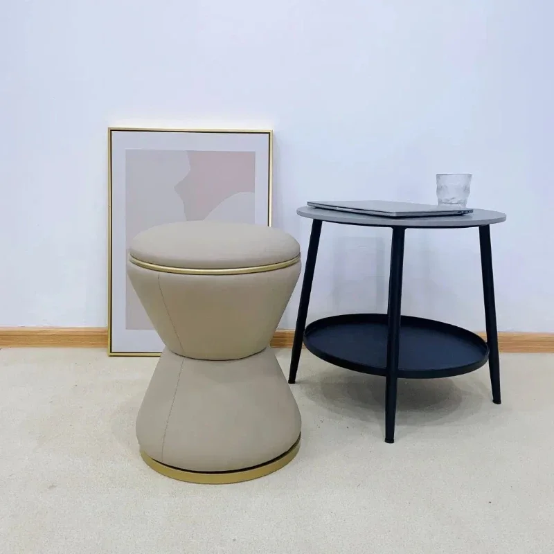 Nordic Style Dressing Stool Modern Simple Luxury Household Bedroom Makeup Ottoman Manicure Stool for Girls Living Room Furniture