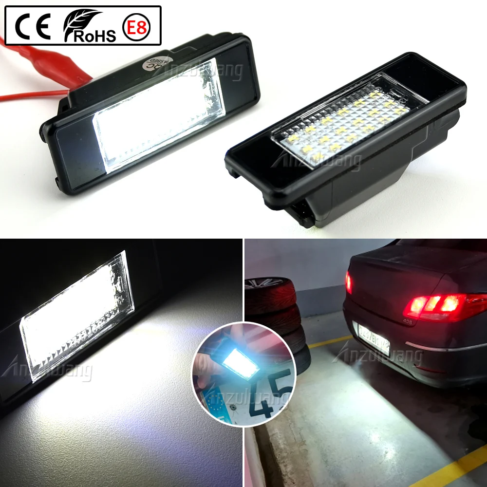 

2x 6000K Car Rear 18 LED SMD License Number Plate Light Lamp For Peugeot 106 207 307 308 406 407 508 For CITROEN C3 C4 C5 C6 C8