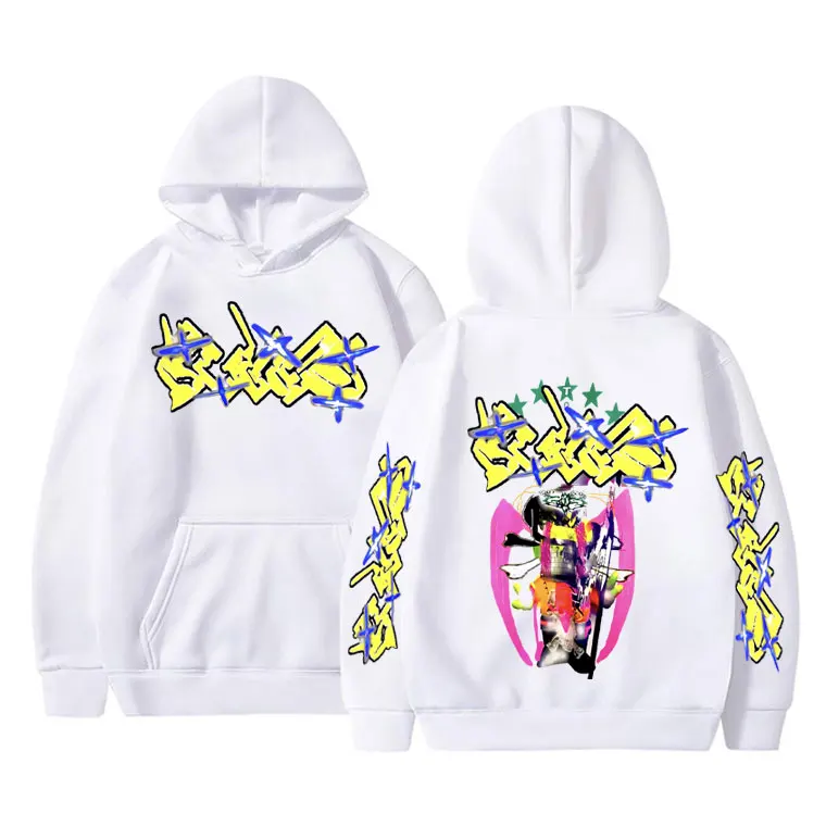 Rapper Bladee 333 Skate Drain Gang Graphic Hoodie Men's Hip Hop Harajuku Oversized Sweatshirt Men Women Vintage Casual Hoodies