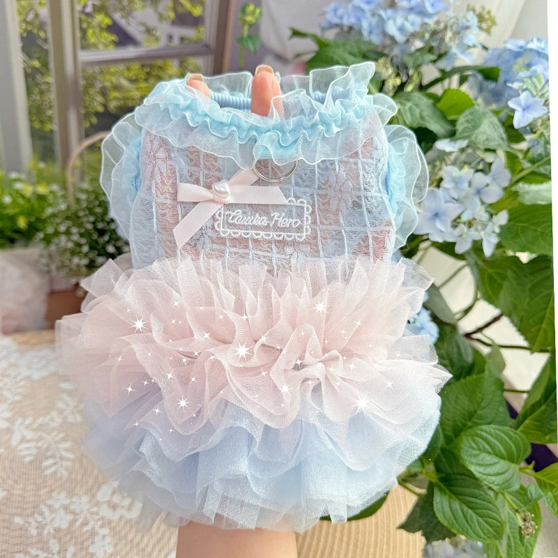 

Summer New Pet Gauze Skirt Small Pet Clothing Teddy Bear Dog, Fairy Dress, Pet Cat Clothing Dog Dresses Dog Clothes Designer
