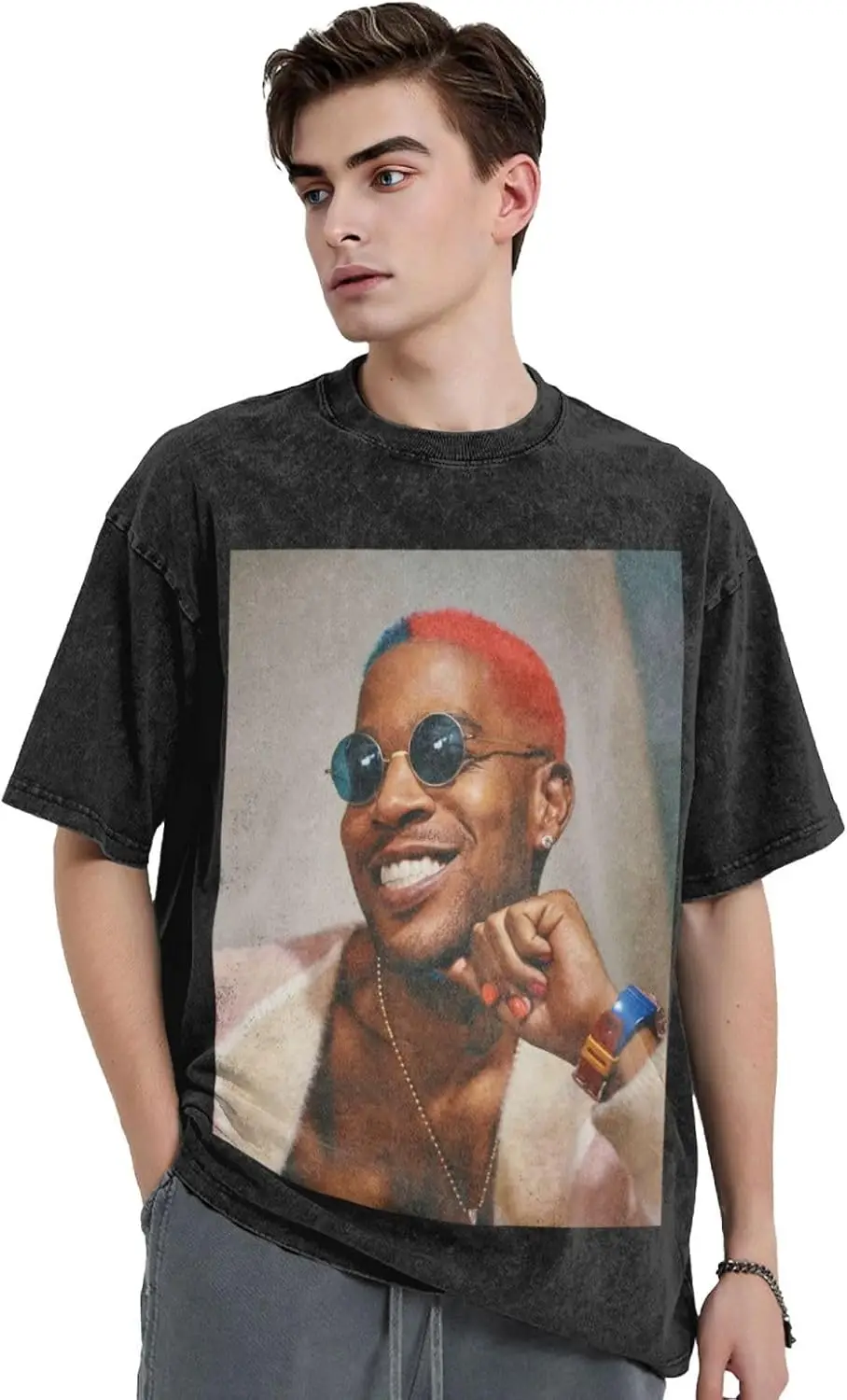 

Men's Vintage Oversized T-Shirts,Man's Round Neck Short Sleeve Tshirts for Kid Custom cudi Tshirts,Classic tee