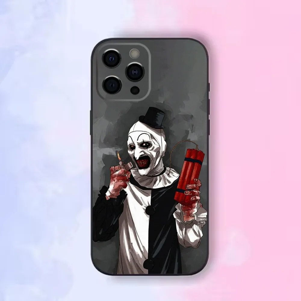 Art the C-Clown T-Terrifier Phone Case For iPhone 16,15,14,13,12,11,Pro,X,XS,Max,XR,Plus,Mini Soft Black Shell