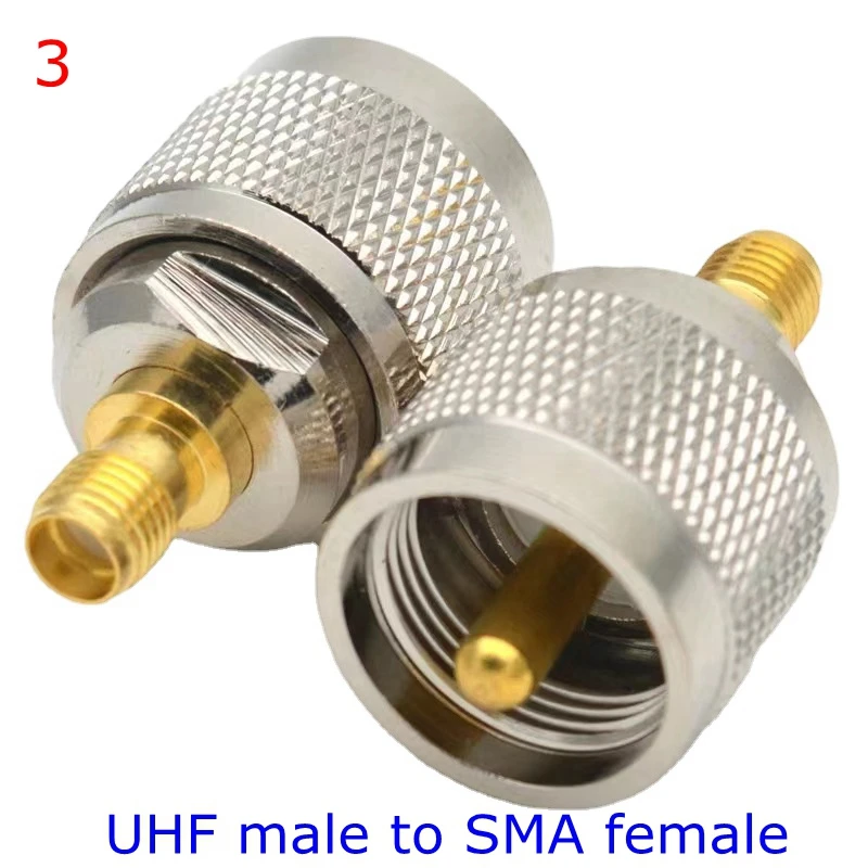 2Pcs/lot PL259 SO239 UHF PL-259 SO-239 To SMA Male Female Straight Connector UHF To SMA Male Female RF Coax Brass Nickel Plated