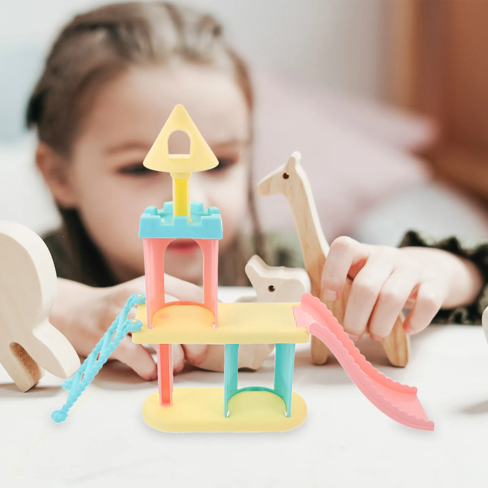 

2Pcs Miniature Slide Decoration Amusement Park Style Vivid Detail Premium Build Ideal for Mini Houses DIY Decor Kids Holiday