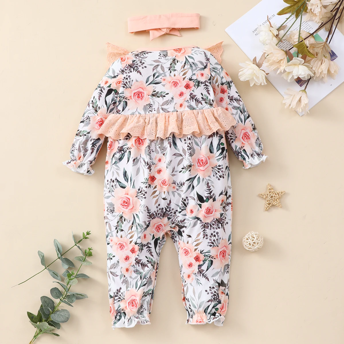 Infant Long Sleeve Leaf Flouncing Baby Clothes O-Neck Casual Pretty Spring & Autumn Fashion newborn baby clothes Toddler  Romper