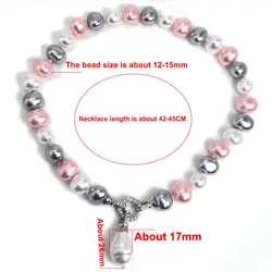 Multiple colors Elegant Classic Jewelry 12-15mm Large Shell Pearl Necklace for Women 42-45CM Length sweater chain