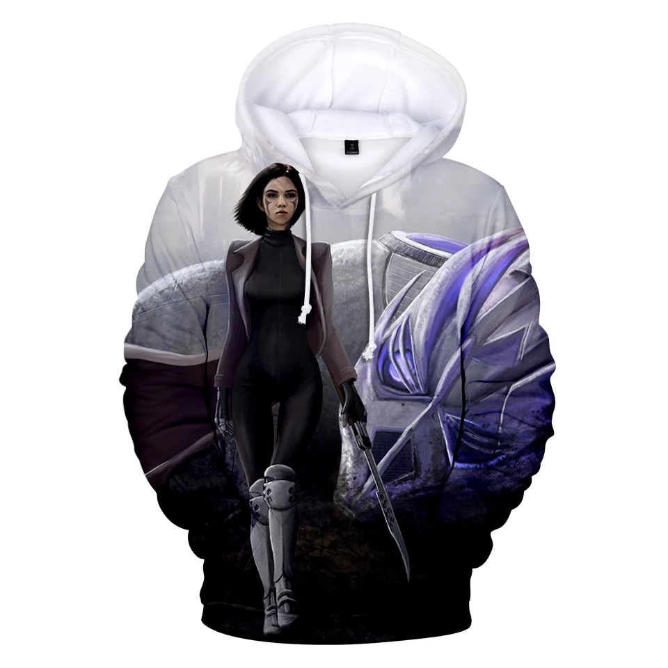 Sudaderas con capucha con estampado 3D de Alita Battle Angel, cómodas y de lujo, estilo Harajuku, sudaderas para hombre/mujer, sudaderas informales para adultos/niños