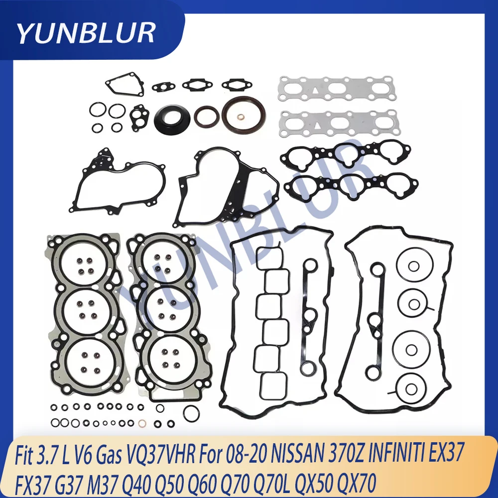 

Engine Parts Full Gasket Set Fit 3.7 L V6 Gas VQ37VHR For 08-20 NISSAN 370Z INFINITI EX37 FX37 G37 M37 Q40 Q50 Q60 Q70 QX50 QX70
