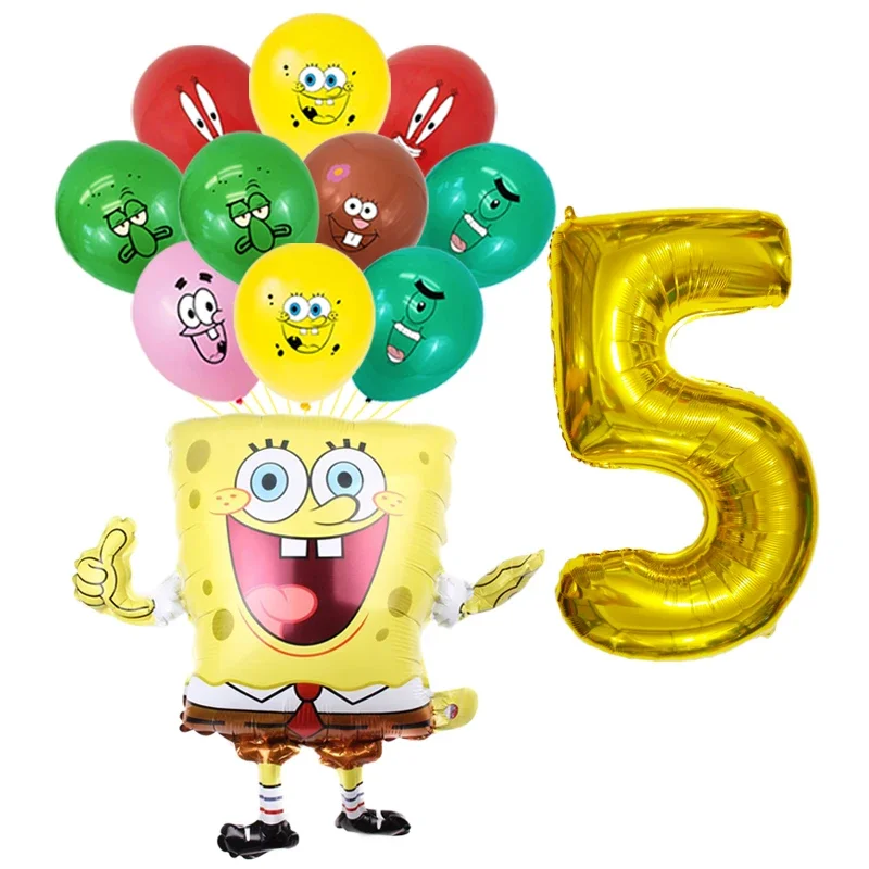 12szt śliczne SpongeBob SquarePants Patrick Star Balony Ball Globos Number Dekoracja urodzinowa Balony na baby shower dla dzieci