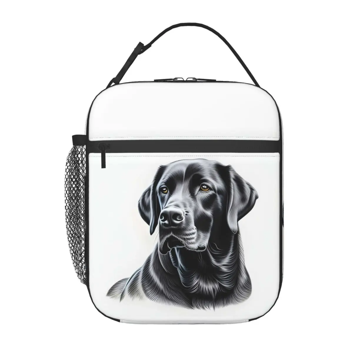 

Черная термосумка для обедов с изображением лабрадор-ретривера для женщин и детей, портативная коробка для еды, термосумка для обедов