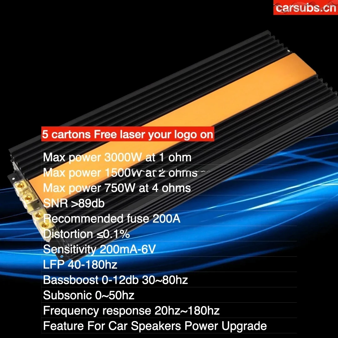 Korean Style PCB Board 3K Car SPL Subwoofer Amplifier RMS 3000W Class D Peak 6000W Strong Bass Car Amplifier Monoblock view 4