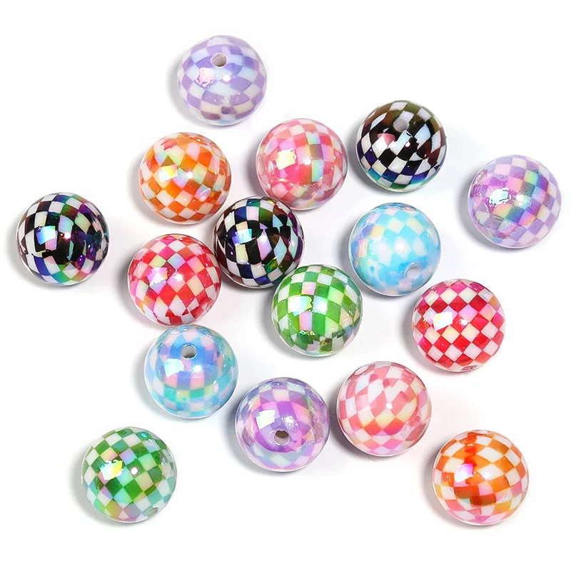 Wholesale 100pcs 16mm Glitter Colorful AB Acrylic Gumball Bubblegum Jewelry Beads Fit Bracelet Necklace Earring Ornaments