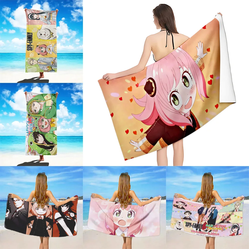 

Anime Spy x Familys Beach Towel Microfiber Sand Free Quick Dry Soft Sandproof Pool Towels for Women Travel Gym Shower Camping