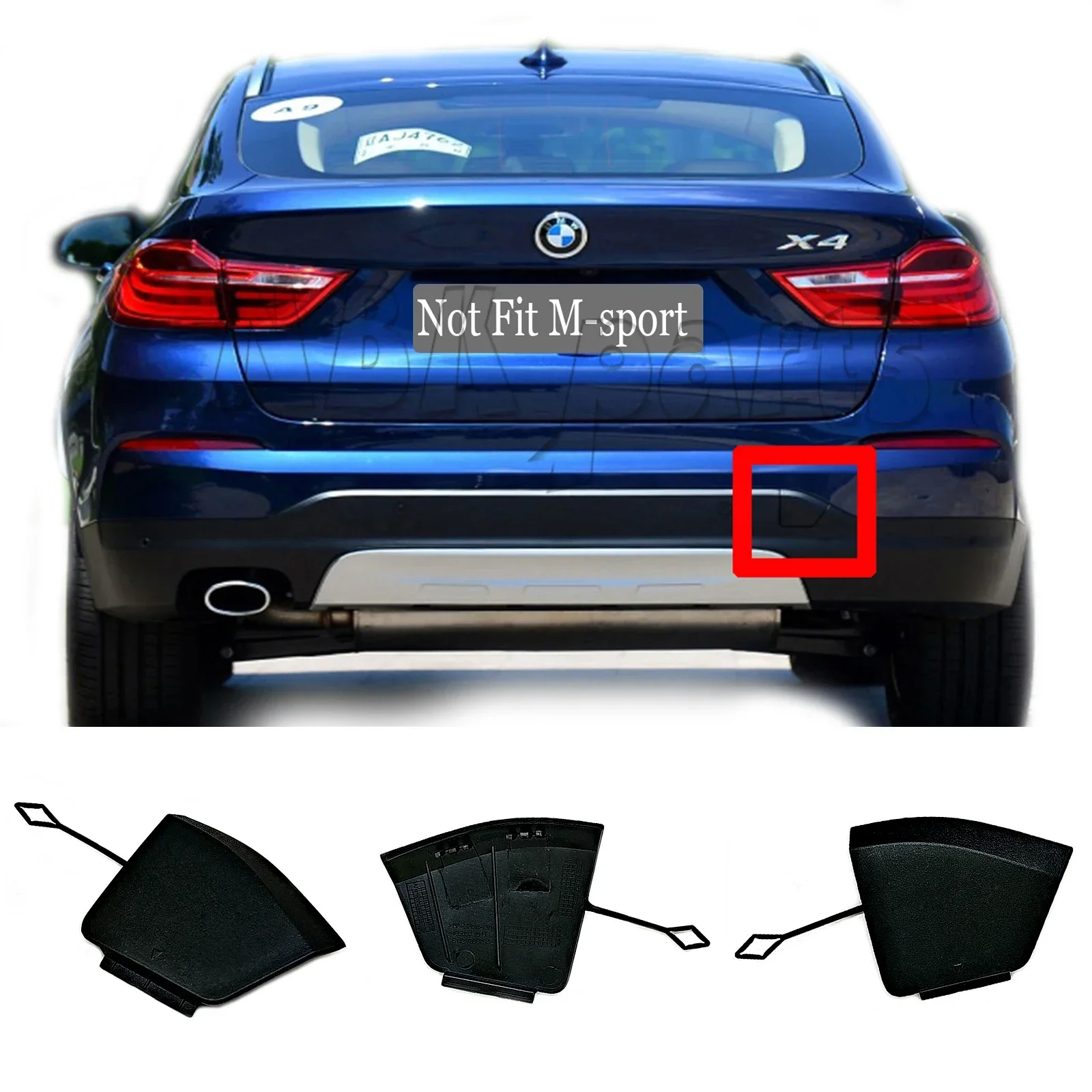 Fit 14-18 BMW X4 F26 20dX 20iX 28iX 30dX 35dX 35iX SAV Rear Tow Cover  51127338754