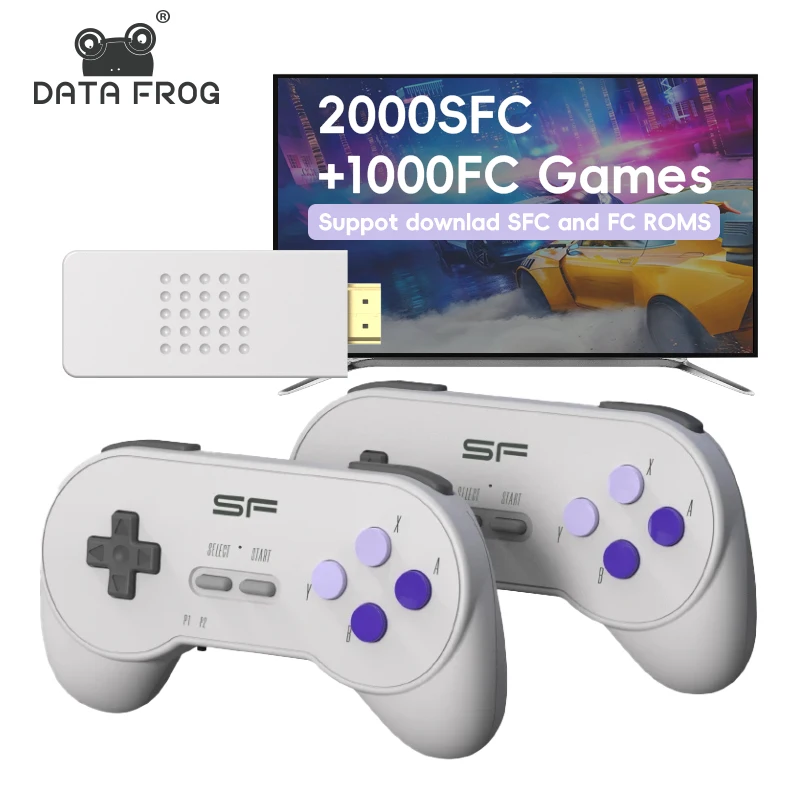 DATA FROG SF2000 3 inch HD Portable Handheld Game Console Player Game Console Built-in 6000 Games Retro Classic Games