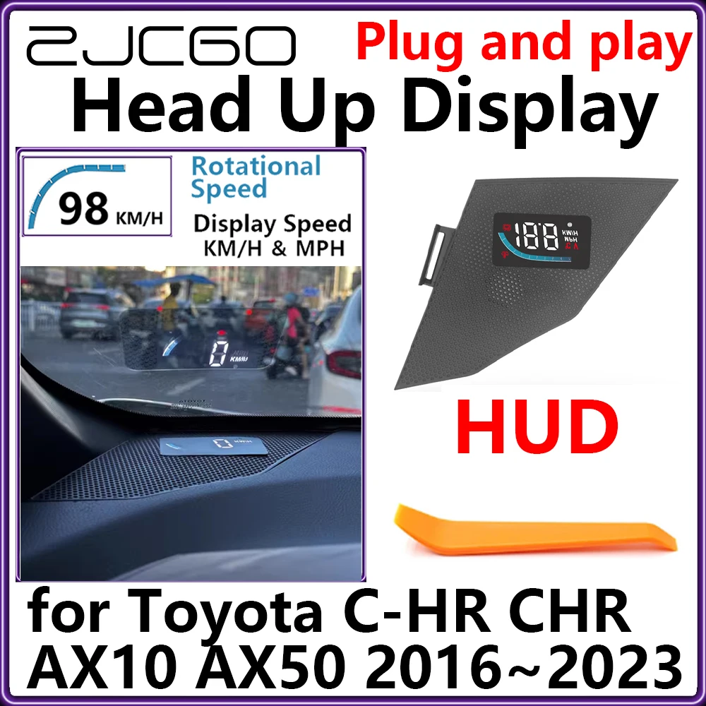 

ZJCGO Hidden HUD Head Up Display Car Projector Plug and Play Display Rotational Speed for Toyota C-HR CHR AX10 AX50 2016~2023