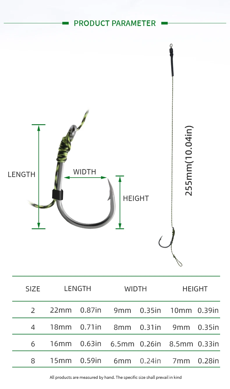 6 Stück/Beutel ZYZHE Karpfenangel-Zubehör Hair Rig Fertig Gebundene Rigging-Sets mit Angelschnur Karpfenangel-Set Karpfenangel-Ausrüstung – Detail 2