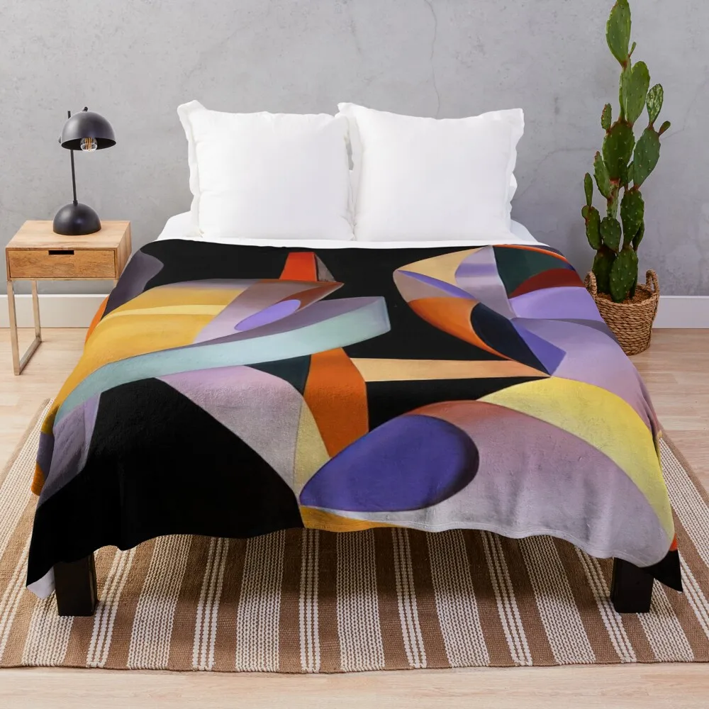 John Ferren - Paris Abstract - Abstract Art Throw Blanket Camping Soft Plush Plaid Soft Beds Blankets