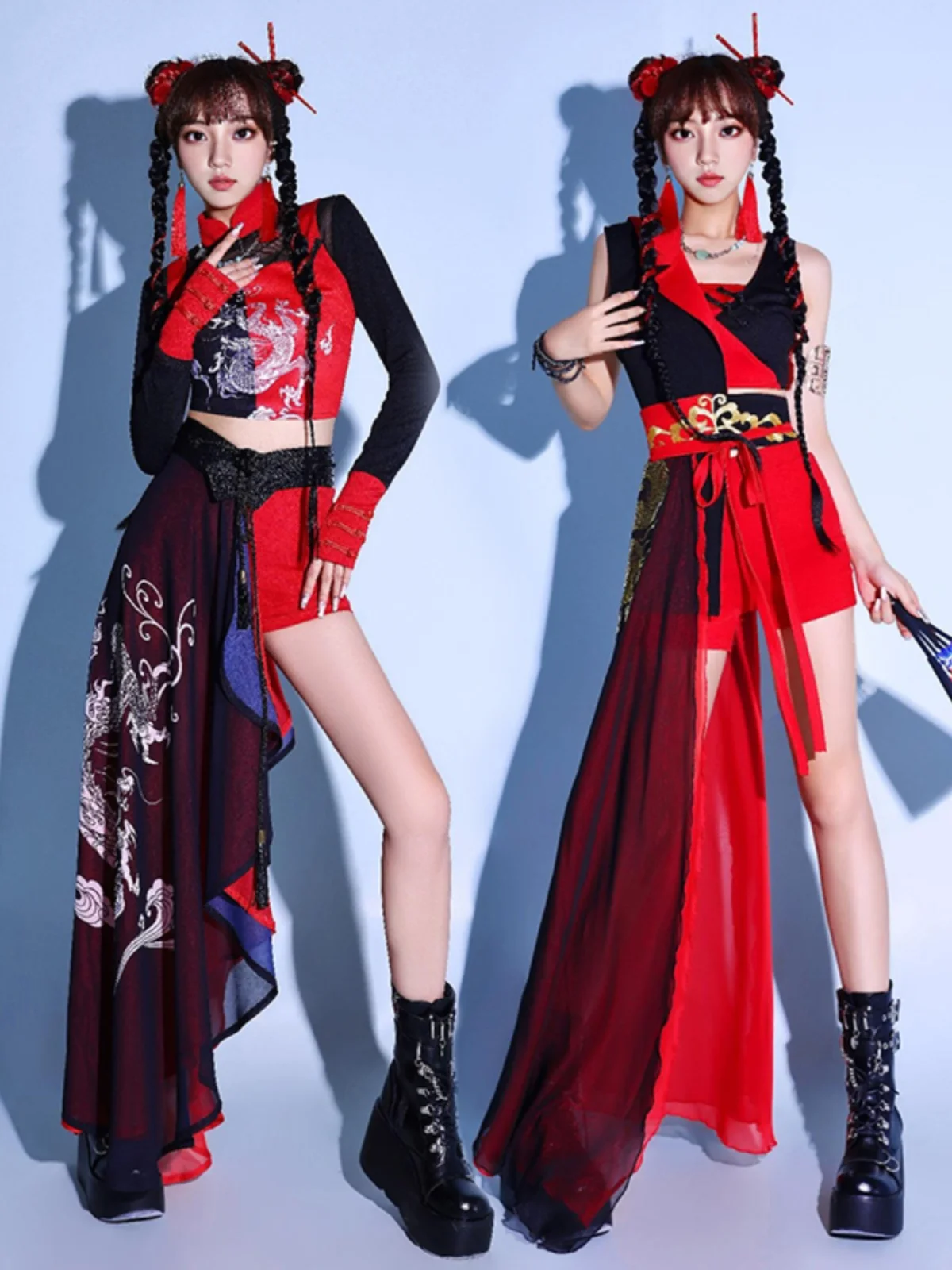 Sexy Jazz Dance Performance Costume Set Women's Trendy National Style Dance Outfit Stage Performance Ensemble Roman Cloth