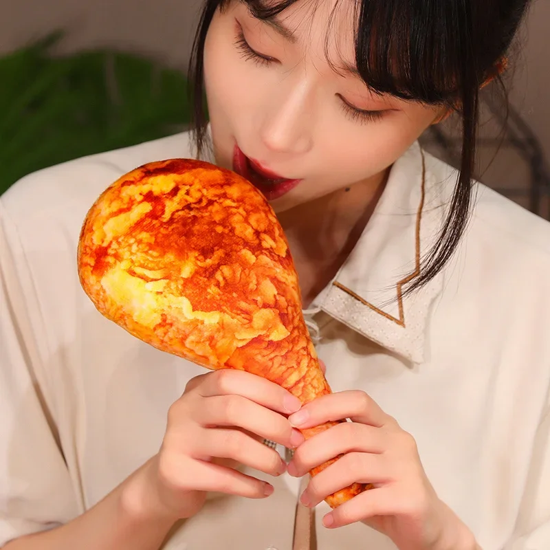 Almohada de felpa de pierna de pollo frito simulada, almohada de felpa de comida realista, decoración creativa para sofá y cocina, 20/90/70/100CM
