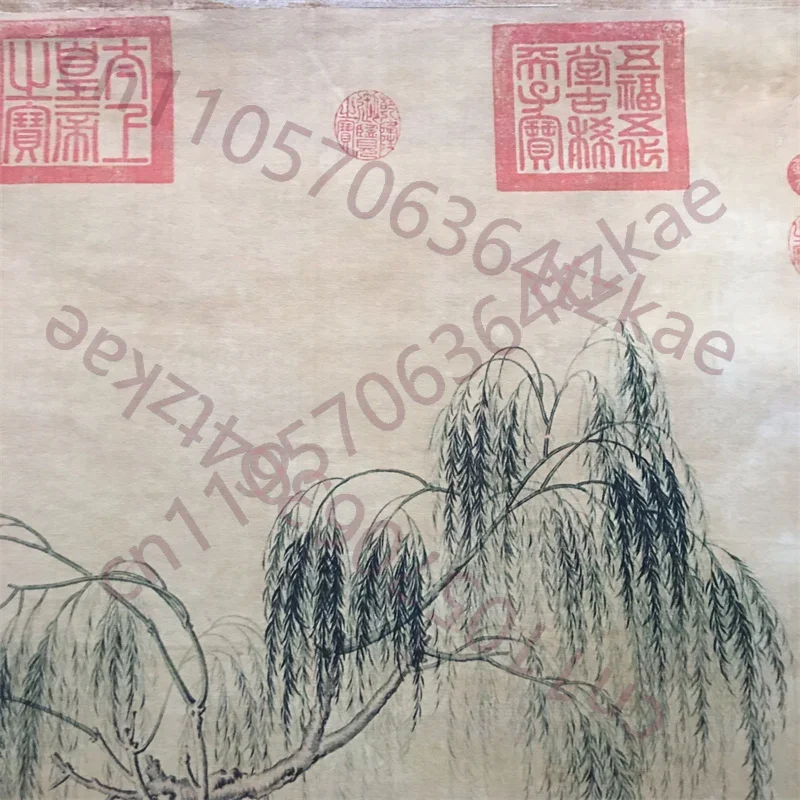Chinese Old Scroll Painter Lang Shining's Eight Horses Painting ,Rice Paper Painting Slice