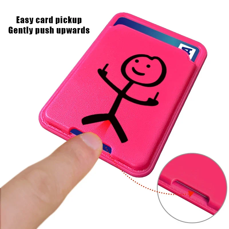 Cartoon Grappige Matchman Visitekaarthouder Universele Mobiele Telefoon Terug Kaart Tas Voor Mannen en Vrouwen Metro Bus Pass Cover Case