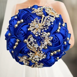 Royal Luxury Rhinestone Bouquet For Bride Wedding Handmade Flowers Bridesmaids Hand Decor Wedding Accessories