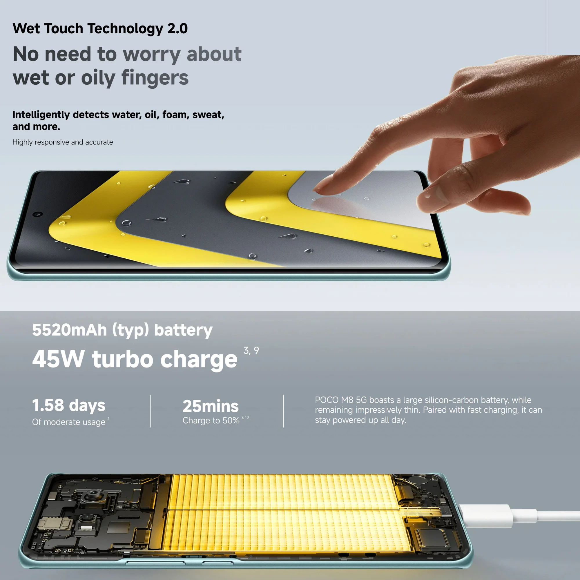 POCO M8 5G, 8+256GB Global Version, Snapdragon® 6 Gen 3 6.77