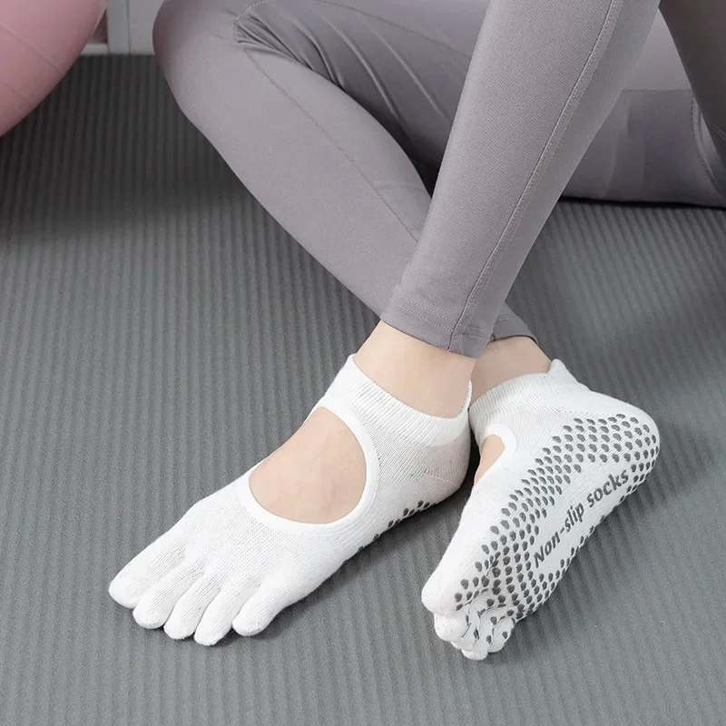 Five Toed Yoga Socks Cotton Silicone Non-slip Women High Quality Pilates Grip Socks