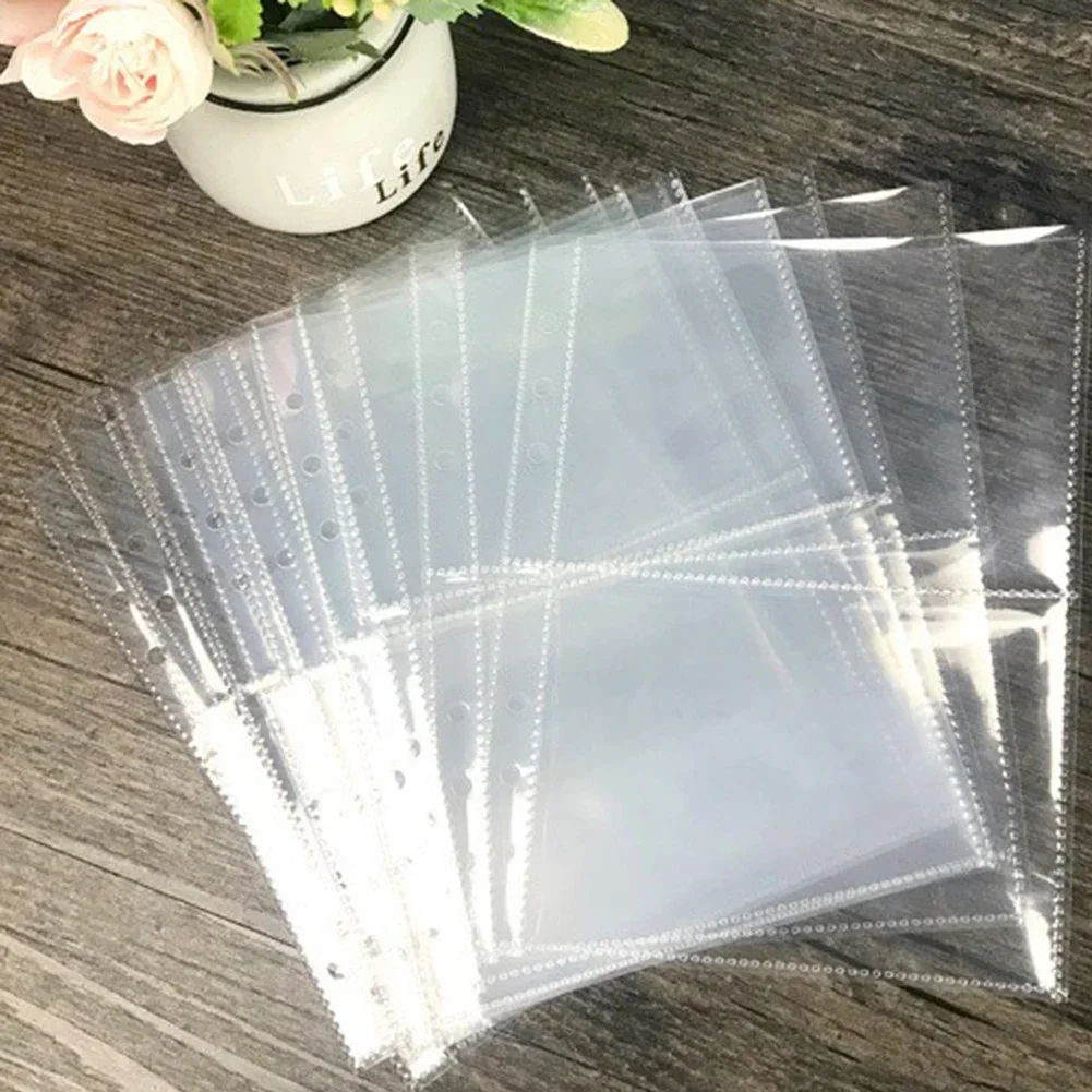 10pcs A5 Binder Sleeves 1P 2P 4P Photo Album Binder Refill Inner Cards Photocard Refill Bags Pockets For Mini Name Card