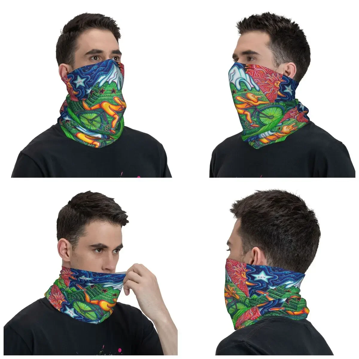 Albert Hoffman LSD Bicycle Day Bandana Neck Gaiter for Hiking Cycling Men Women Wrap Scarf Blotter Party Balaclava Warmer