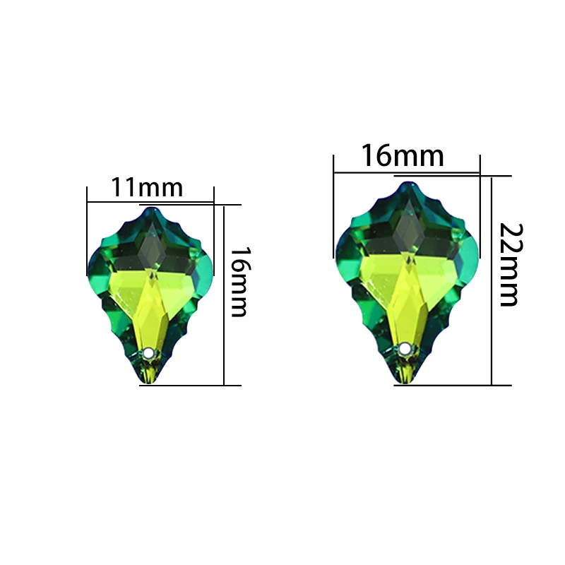 22mm Single Hole Charms Crystal Baroque Pendants Maple Leaf Shape Glass Beads For Jewelry Making Necklace Earrings DIY view 3