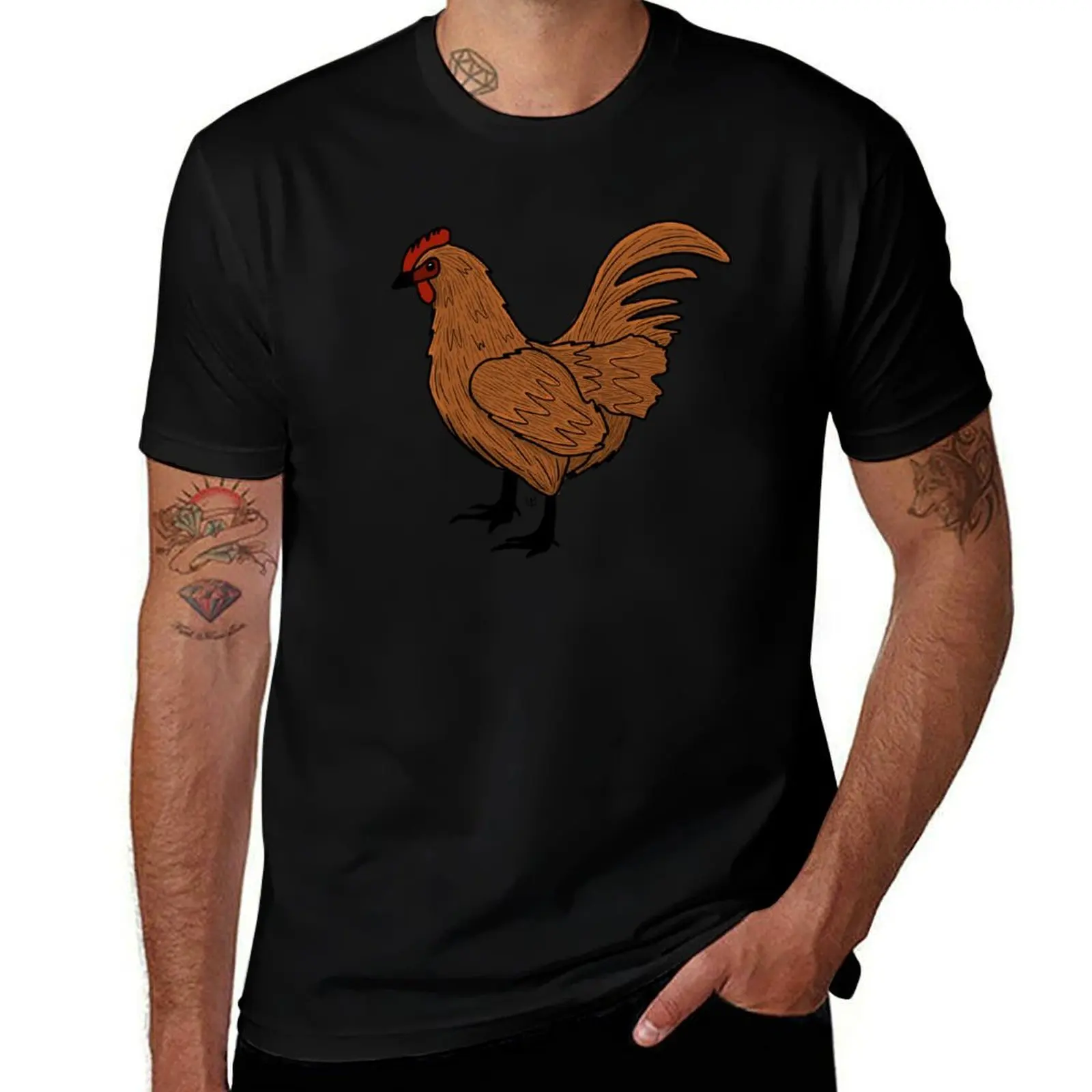 

Chicken humor essential cotton shirt dark high shirts t funny T-Shirt t man t quality shirt