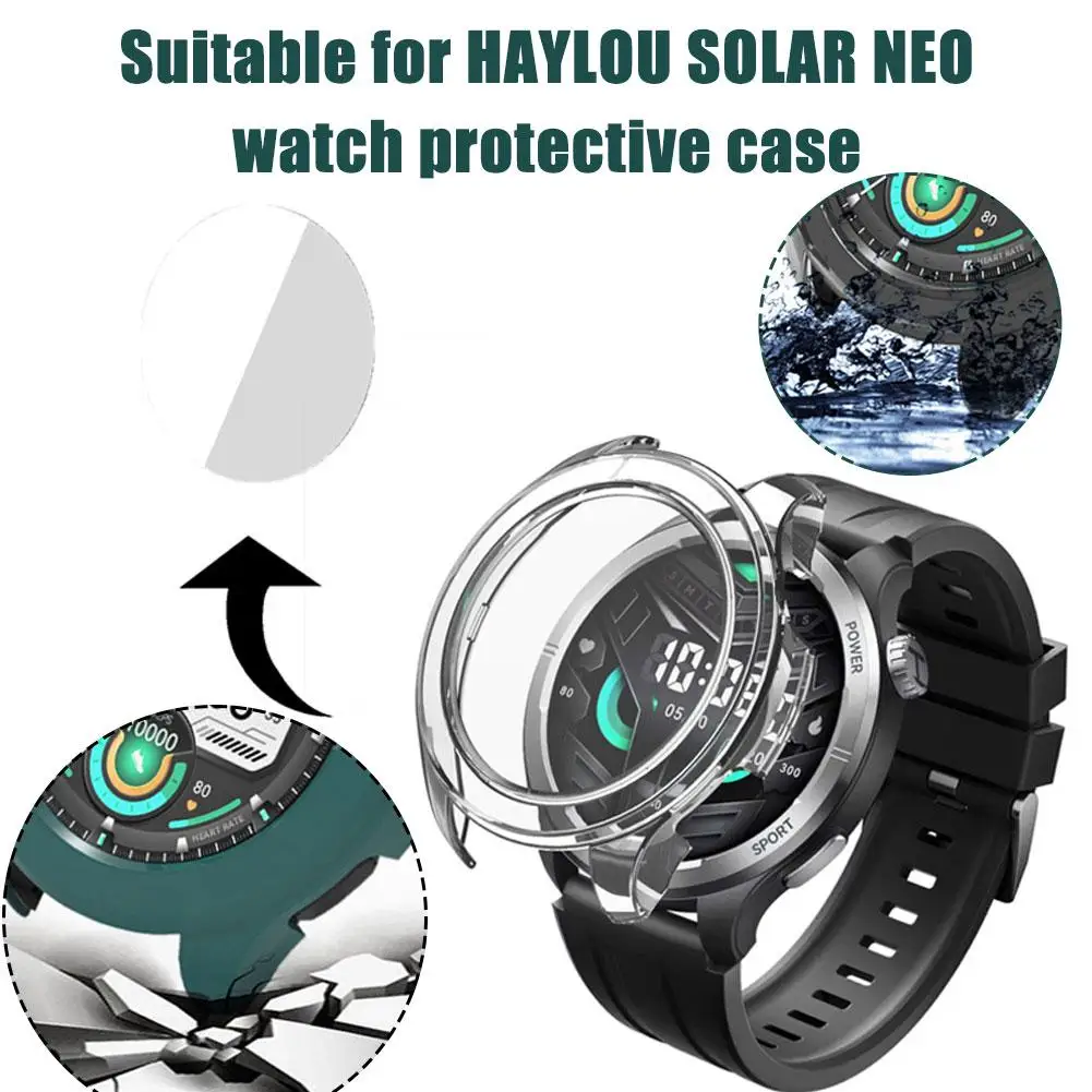 Étui de protection pour montre HAYLOU SOLAR NEO, haute transmission de la lumière, protecteur d'écran, anti-rayures, accessoires de montre, M7C3