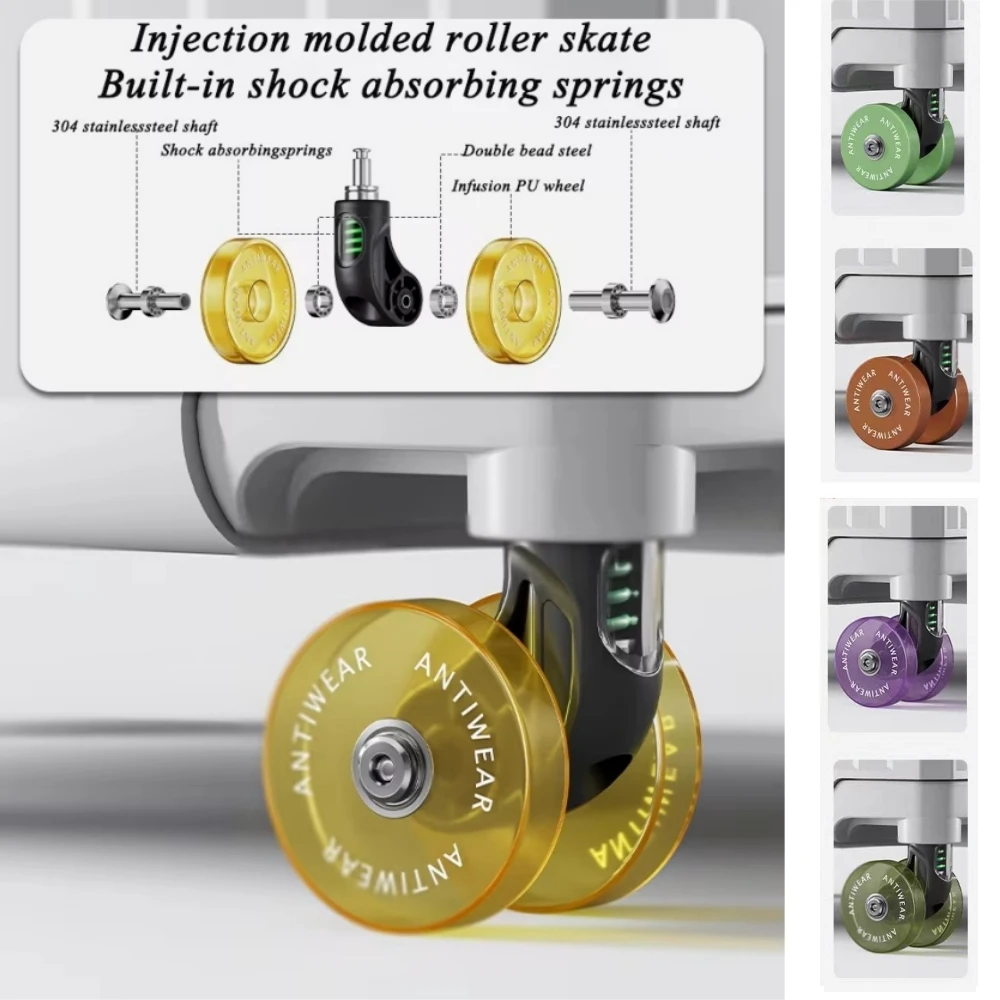 Чемодан с передним отверстием, широкая ручка, чехол на тележке, сумка на колесиках, алюминиевый каркас с красочным бесшумным колесом, USB-разъем для зарядки