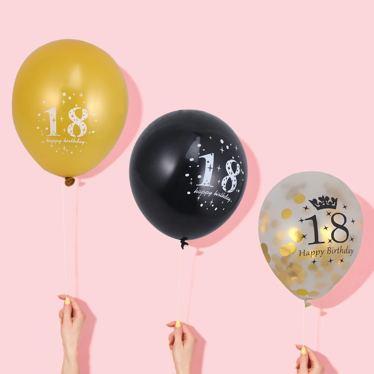 

15pcs Digital Confetti Balloons Set Confetti Number Birthday Party Decorations Supplies Anniversary Latex Balloons Photo
