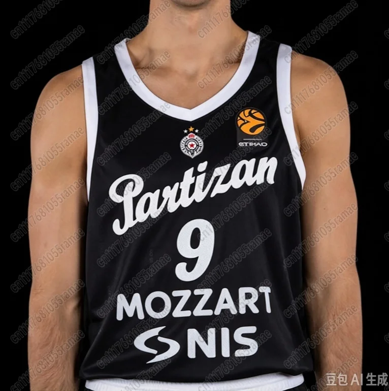 202627 Partizan Belgrad Basketball Heimtrikot Fan Edition Trikot-Set Herren Schnelltrocknende Sportweste Set Familien-Matching – Detail 7
