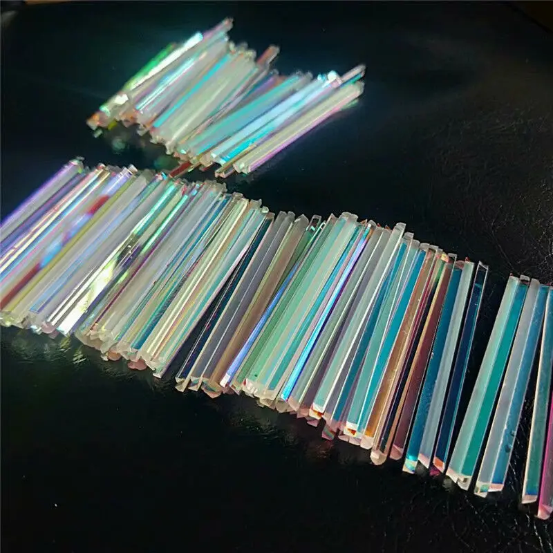 30pcs Defective Long Optical Glass Prism 7.2cm Length Colorful Crafts Decorative Prism Rainbow Strip Prism