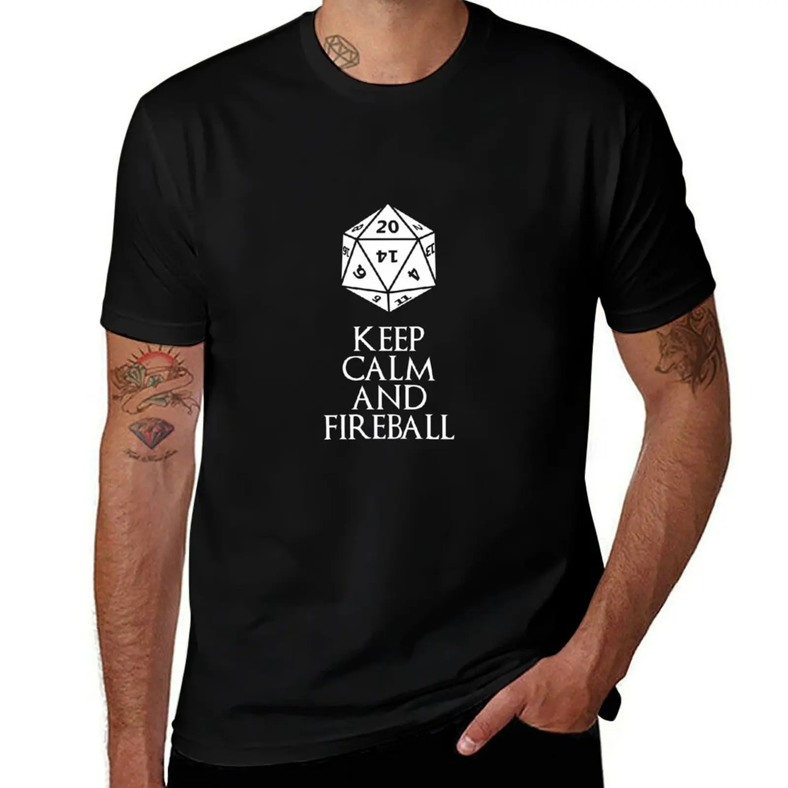 Keep Calm and Fireball T-Shirt Big and Tall Loose Fit T-Shirt