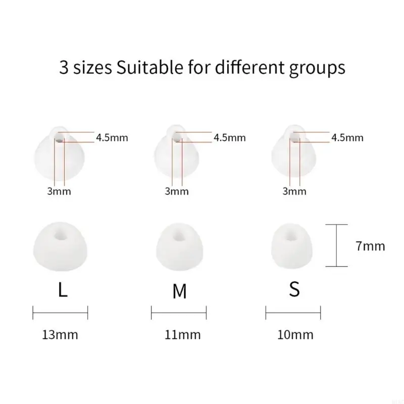 918C Antiderrapante À Prova D 'Água Substitua Earplug Ear Tips Pad Set Silicone In-Ear Fone Ouvido Tampa Tampa Para (2)