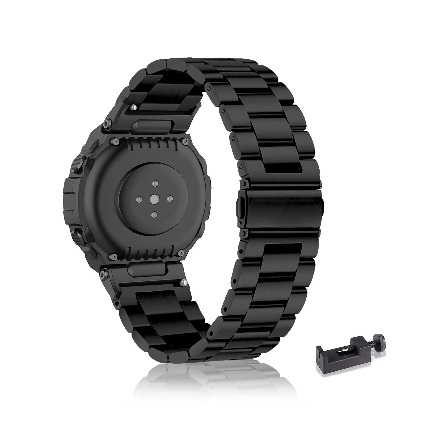 

Ремешки из нержавеющей стали для Amazfit T-Rex/T-Rex Pro Band, сменный металлический ремешок с тремя колонками